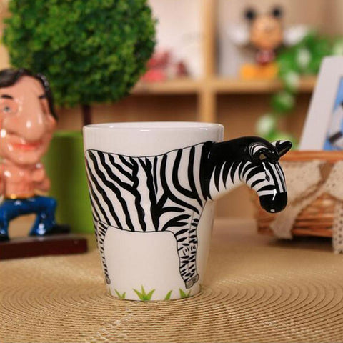 Hand Painted Zebra 3D Mug