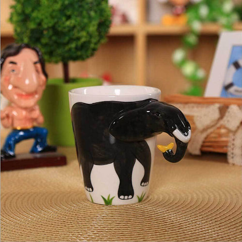 Hand Painted Elephant 3D Mug