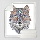 Tattoo Head Wolf Blanket