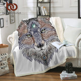 Tattoo Head Wolf Blanket