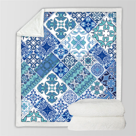 Blue Mosaic Throw & Blanket