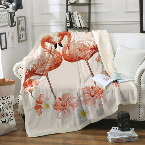 Flamingo Heart Blanket