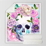 Sugar Skull Roses Blanket