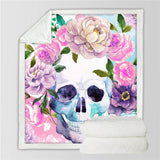 Sugar Skull Roses Blanket