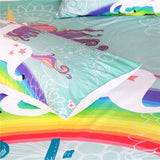 3-Piece Rainbow Unicorn Bedding Set