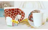 Hand Painted Giraffe 3D Mug