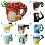 Hand Painted Giraffe 3D Mug