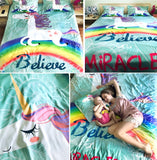 3-Piece Rainbow Unicorn Bedding Set